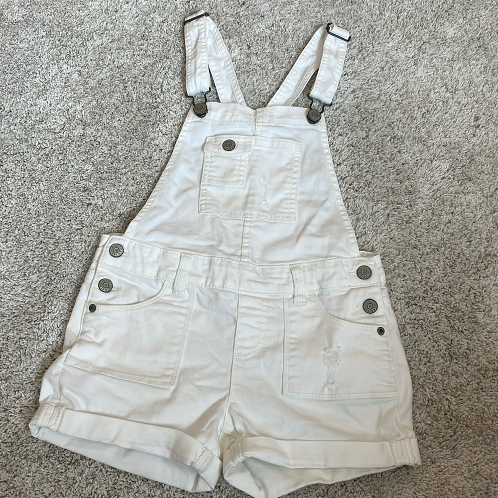 Justice white shorts overalls